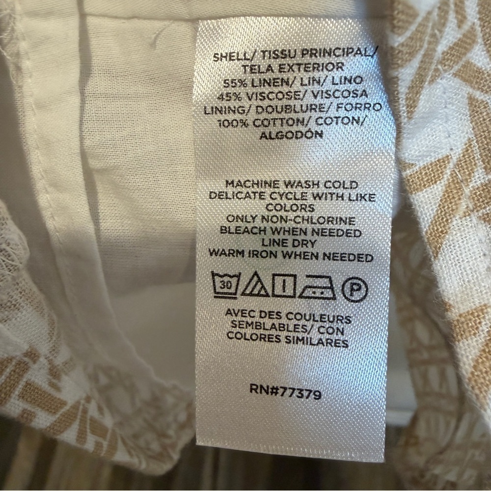 Ann Taylor Lattice Linen Blend Split Neck Flare Dress NWT SIZE 10 - Picture 5 of 5